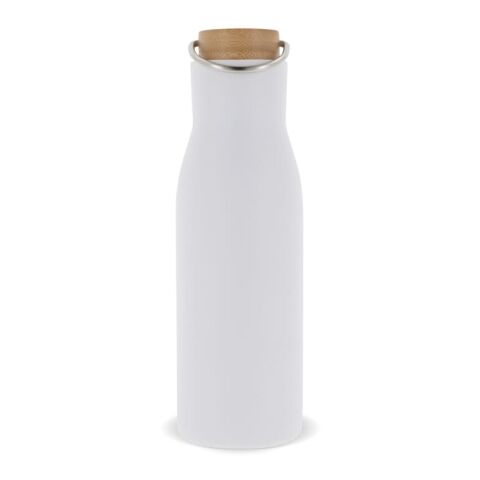Isolier-Flasche mit Bambusdeckel, 500ml Weiss | ohne Werbeanbringung | Nicht verfügbar | Nicht verfügbar | Nicht verfügbar