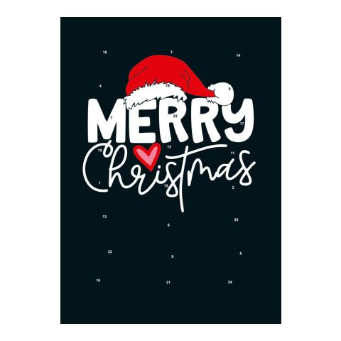 Schoko-Naps-Schuber-Adventskalender - personalisierbares STANDARDMOTIV Digitaldruck | Merry Christmas Black | Weihnachtsdeko
