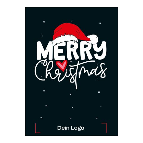 Classic Wand-/Tisch-Adventskalender – personalisierbares STANDARDMOTIV weiß | Merry Christmas Black | Digitaldruck