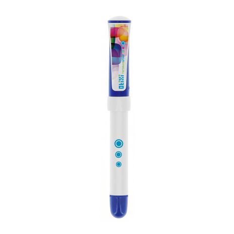 BIC® XS Finestyle Weiß-marineblau | blaue Tinte | 1-farbiger Siebdruck | Schaft-Clipverlängerung | 25.00 mm x 35.00 mm