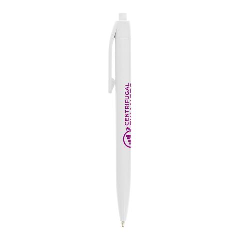 BIC® Basic Kugelschreiber weiß | 1-farbiger Siebdruck | Schaft-Clipverlängerung | 24.00 mm x 40.00 mm