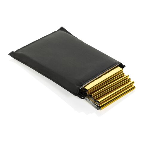 Solra-Rettungsdecke in RCS-Tasche aus recyceltem RPET schwarz | ohne Werbeanbringung | Nicht verfügbar | Nicht verfügbar