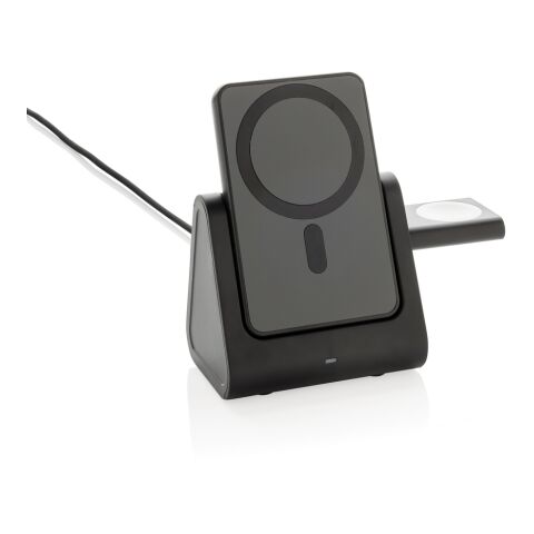 Powerbase 3-in-1-Charger aus RCS Kunststoff mit Powerbank schwarz | ohne Werbeanbringung | Nicht verfügbar | Nicht verfügbar