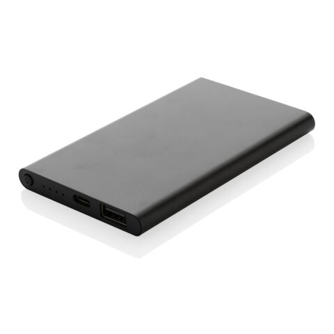 4.000mAh Type-C Powerbank aus RCS recyeltem ABS &amp; Aluminium schwarz | ohne Werbeanbringung | Nicht verfügbar | Nicht verfügbar
