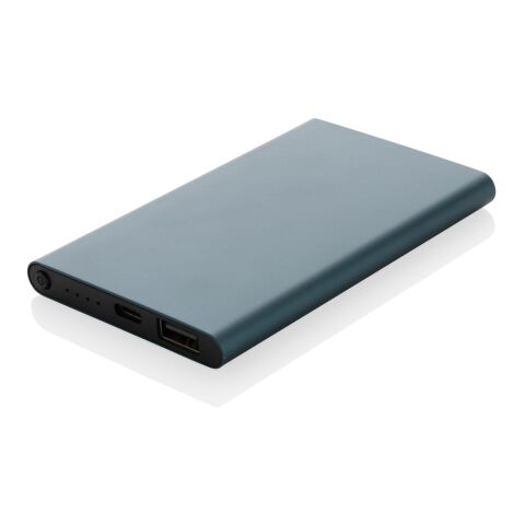 4.000mAh Type-C Powerbank aus RCS recyeltem ABS &amp; Aluminium blau | ohne Werbeanbringung | Nicht verfügbar | Nicht verfügbar