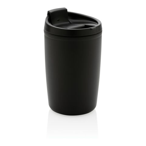 GRS recycelter PP-Becher mit Flip-Deckel schwarz | ohne Werbeanbringung | Nicht verfügbar | Nicht verfügbar