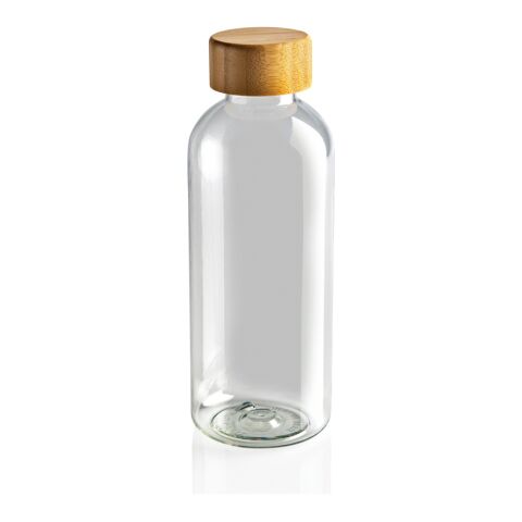 GRS rPET Flasche mit Bambus-Deckel weiß | ohne Werbeanbringung | Nicht verfügbar | Nicht verfügbar