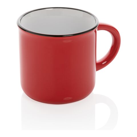 Vintage Keramiktasse rot | ohne Werbeanbringung | Nicht verfügbar | Nicht verfügbar