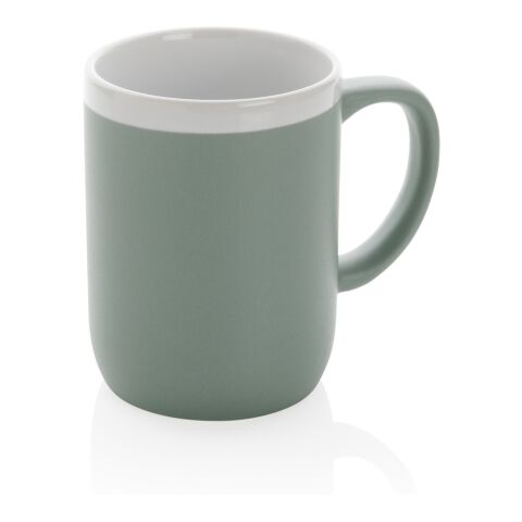 Keramiktasse mit weißem Rand, 300ml grün-weiß | ohne Werbeanbringung | Nicht verfügbar | Nicht verfügbar