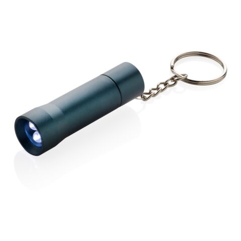 Flash Schlüsselanhänger-Taschenlampe aus RCS rec. Aluminium blau | ohne Werbeanbringung | Nicht verfügbar | Nicht verfügbar