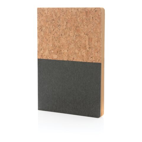 A5 Kork &amp; Kraft Notizbuch schwarz | ohne Werbeanbringung | Nicht verfügbar | Nicht verfügbar