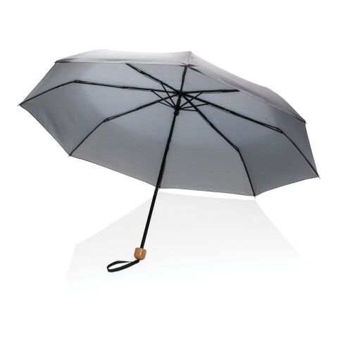 20.5" Impact AWARE™ RPET 190T Pongee Bambus Mini-Schirm grau | ohne Werbeanbringung | Nicht verfügbar | Nicht verfügbar