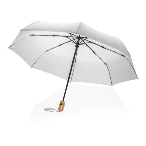 21&quot; Impact AWARE™ RPET 190T Bambus-Schirm autom. open/close weiß | ohne Werbeanbringung | Nicht verfügbar | Nicht verfügbar