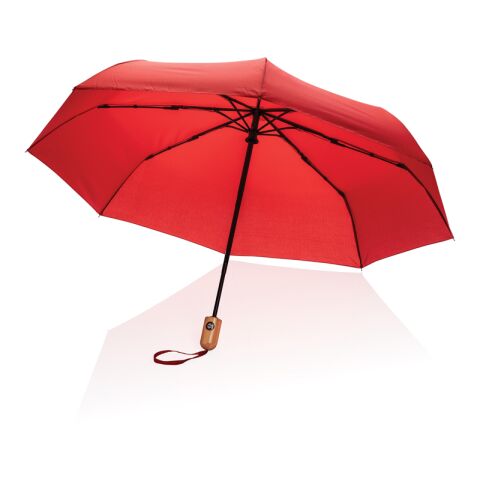 21" Impact AWARE™ RPET 190T Bambus-Schirm autom. open/close rot | ohne Werbeanbringung | Nicht verfügbar | Nicht verfügbar