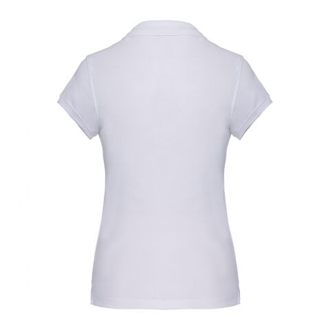 Damen Piqué Cotton Polo weiß | 2XL | ohne Werbeanbringung
