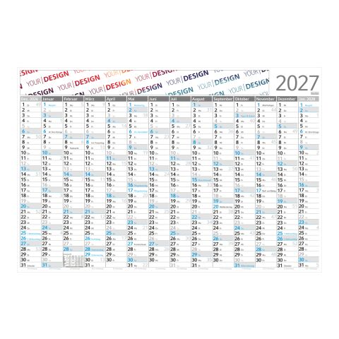 Wandplaner Horizont RECYCLING 980 × 660 mm Dez. Vorjahr – Jan. Folgejahr Weiß | 980 × 660 mm | ohne Werbeanbringung | Blau