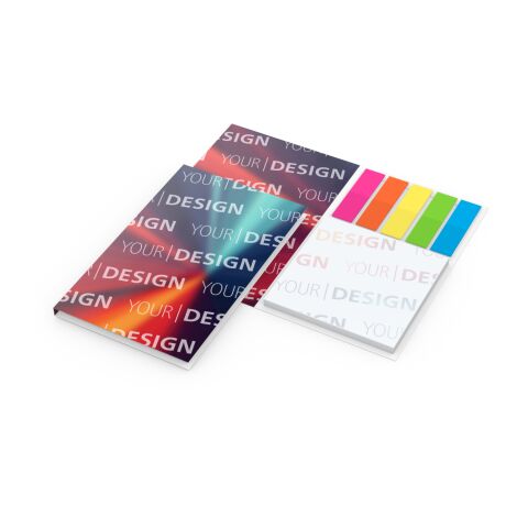 Haftnotiz-Set Berlin Zettel quadratisch Karton-Umschlag mit Buchöffnung 79 × 128 mm | ohne Werbeanbringung | ohne Werbeanbringung | ohne Werbeanbringung | transparente, farbige Folie | Karton glänzend