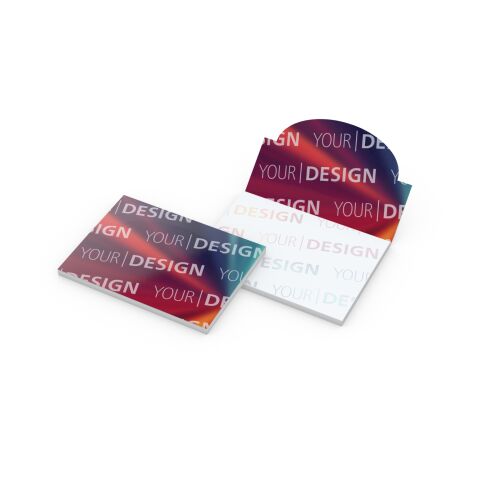 Haftnotizblock Cover Pop-Up Aufsteller formgestanzt Karton-Umschlag 100 × 72 mm | 4C-Quality | ohne Werbeanbringung | großer Halbkreis mittig