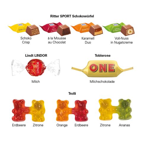 Adventskalender ECO L ohne Werbeanbringung | 24 Ritter SPORT Schokowürfe