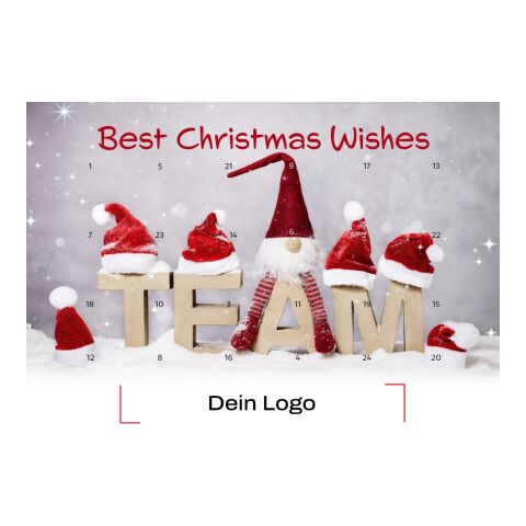 reinpapier® Classic-Adventskalender – personalisierbares STANDARDMOTIV Best Christmas Wishes | Digital- oder Offsetdruck