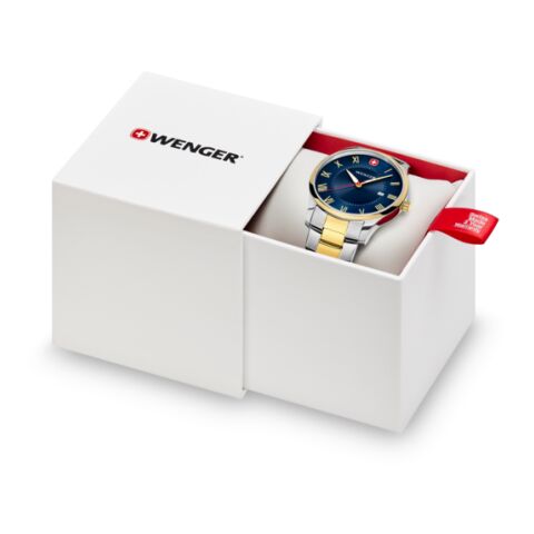 Wenger City Classic Schwarz Uhr Gravur Uhr