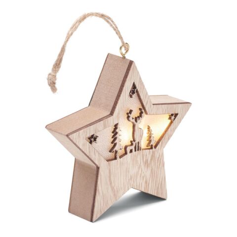 MDF-Stern mit Licht holzfarben | ohne Werbeanbringung | Nicht verfügbar | Nicht verfügbar