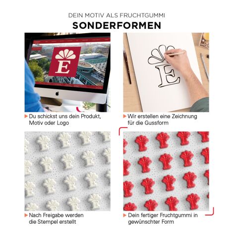 Minitüte 15 g Trolli Fruchtgummi Sonderformen weiß | ohne Werbeanbringung | Kompostierbare Folie