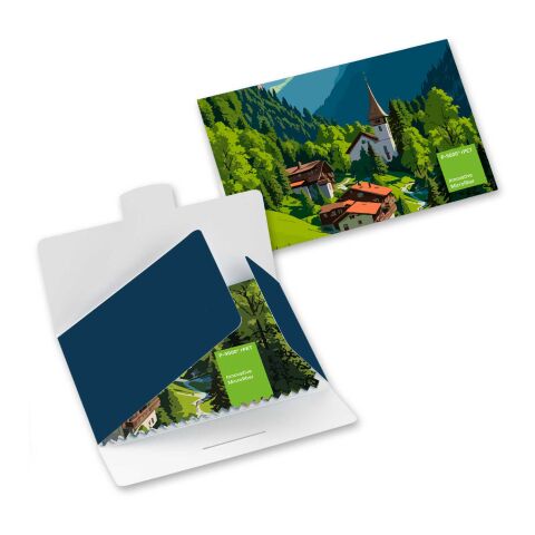 POLYCLEAN rPET Brillentuch im Papieretui, All-Inclusive-Paket  18 x 15 cm