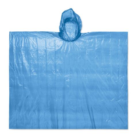 Regenmantel im transparenten Polybeutel blau
