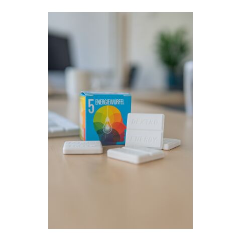 Mini Promo-Würfel mit DEXTRO ENERGY* weiß | ohne Werbeanbringung