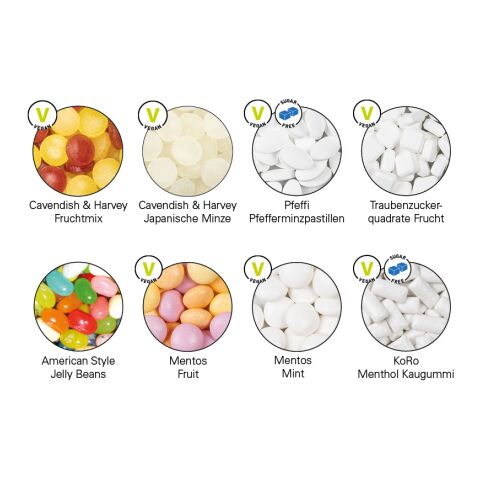 Klappdose weiß | ohne Werbeanbringung | KoRo zuckerfreie Kaugummis