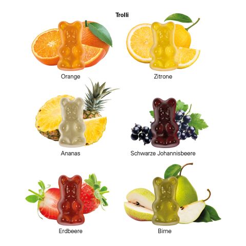 Minitüte 15 g Trolli Vitamin-Fruchtgummi weiß | ohne Werbeanbringung | Recyclingfähiges Papier