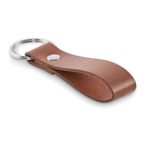Schlüsselring mit Schlaufe PU braun