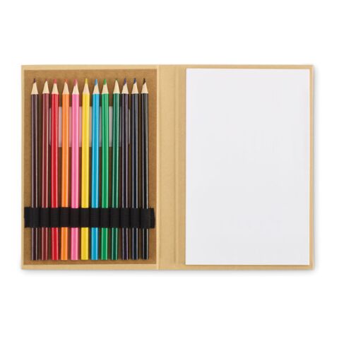 Malset mit 12 Buntstiften beige | ohne Werbeanbringung | Nicht verfügbar | Nicht verfügbar