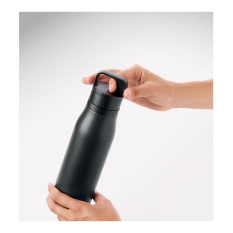 Doppelwandige Flasche 500ml schwarz | ohne Werbeanbringung | Nicht verfügbar | Nicht verfügbar | Nicht verfügbar