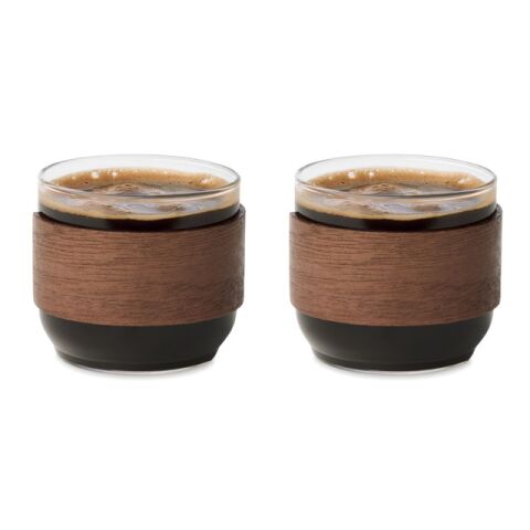 Kaffeegläser-Set holzfarben | ohne Werbeanbringung | Nicht verfügbar | Nicht verfügbar