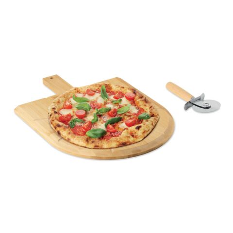 Pizza-Set Bambus holzfarben | ohne Werbeanbringung | Nicht verfügbar | Nicht verfügbar