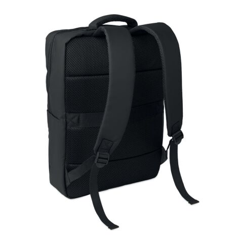 15" PU RPET Laptop-Rucksack schwarz | ohne Werbeanbringung | Nicht verfügbar | Nicht verfügbar | Nicht verfügbar