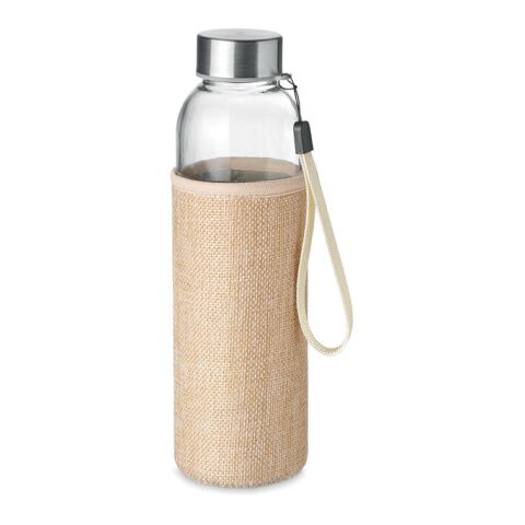 Trinkflasche Glas 500 ml mit Jute-Schutzhülle beige | ohne Werbeanbringung | Nicht verfügbar | Nicht verfügbar | Nicht verfügbar