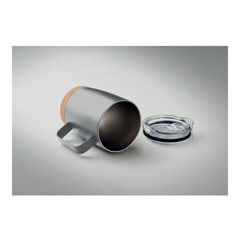 Doppelwandiger Becher 300ml mit Korkboden grau | ohne Werbeanbringung | Nicht verfügbar | Nicht verfügbar