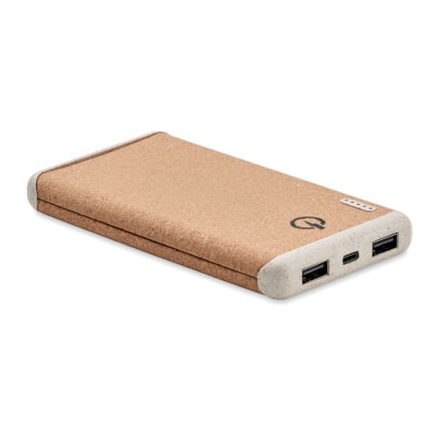 Powerbank mit Ladestation Gehäuse aus ABS beige | ohne Werbeanbringung | Nicht verfügbar | Nicht verfügbar