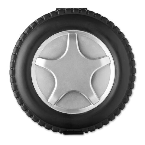 25-teiliges Werkzeugset in Form eines Autoreifens schwarz | ohne Werbeanbringung | Nicht verfügbar | Nicht verfügbar | Nicht verfügbar