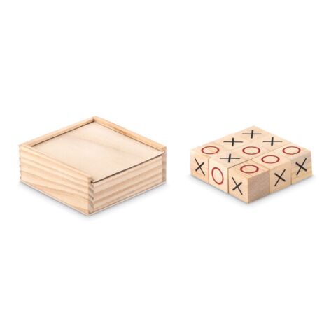 Tic-Tac-Toe Spiel im Kasten holzfarben | ohne Werbeanbringung | Nicht verfügbar | Nicht verfügbar