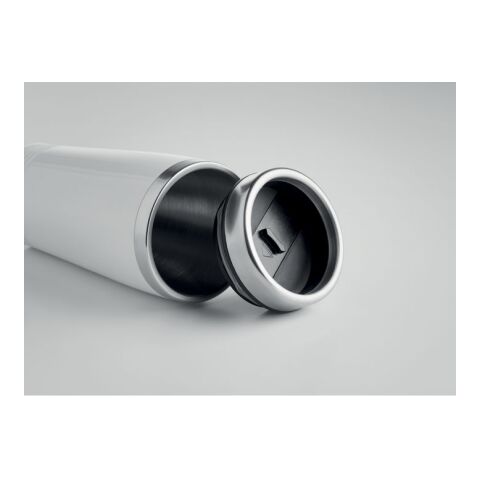 Doppelwandiger Trinkbecher mit PP-Deckel 400 ml weiss | ohne Werbeanbringung | Nicht verfügbar | Nicht verfügbar | Nicht verfügbar