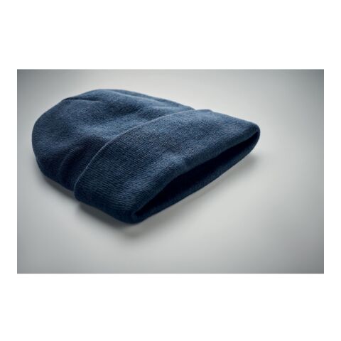 Beanie mit Umschlag RPET blau | ohne Werbeanbringung | Nicht verfügbar | Nicht verfügbar | Nicht verfügbar