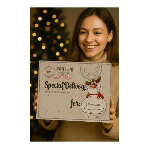 reinpapier® Classic-Adventskalender mit Motivauswahl Reindeer Mail | Digital- oder Offsetdruck