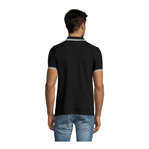 PASADENA Herren Polo 200g schwarz / weiß | M | ohne Werbeanbringung | Nicht verfügbar | Nicht verfügbar | Nicht verfügbar