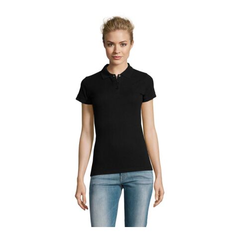 PERFECT DAMEN POLO 180g schwarz | M | 1-farbiger Siebdruck | Linker Arm | 100 mm x 70 mm | Nicht verfügbar