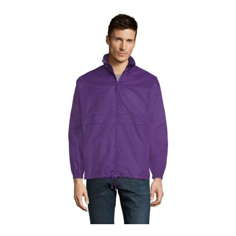 SURF Unisex Windbreaker dunkellila | S | 1-farbiger Siebdruck | Rückseite | 350 mm x 400 mm