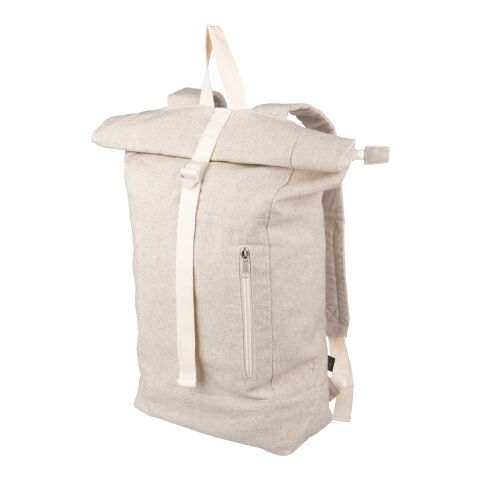 Hanf (280 gr/m2) Rolltop Rucksack Margarete beige | ohne Werbeanbringung | Nicht verfügbar | Nicht verfügbar